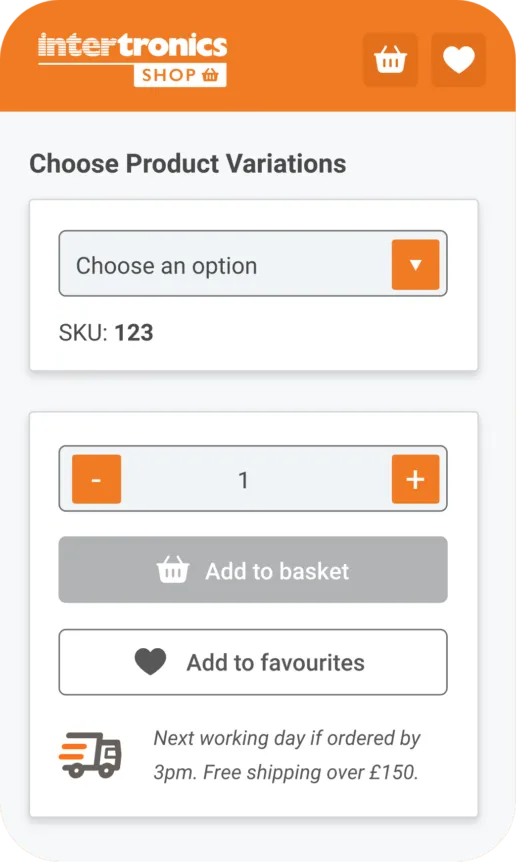 Intertronics e-commerce custom web design